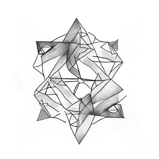 A minimalist tattoo featuring three interconnected triangles symbolizing the power of three siblings tattoo design idea