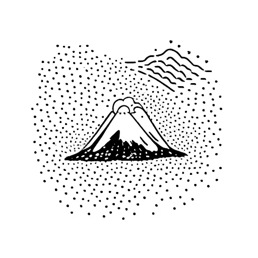 A minimalist tattoo of Mount Etna, symbolizing your love for the volcano and its majestic presence tattoo design idea