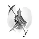 knight with sword tattoo design idea
