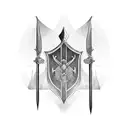 knight with sword tattoo design idea