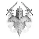knight with sword tattoo design idea