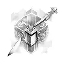 knight with sword tattoo design idea