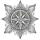 Tribal Compass Rose tattoo design idea