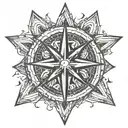 Tribal Compass Rose tattoo design idea