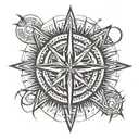 Tribal Compass Rose tattoo design idea