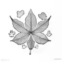 5 leafs clover all around with round, close to heart shaped leafs tattoo design idea