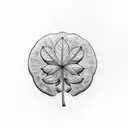 5 leafs clover all around with round, close to heart shaped leafs tattoo design idea