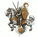 stoic warrior surrounded tattoo design idea