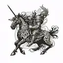 stoic warrior surrounded tattoo design idea