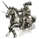 stoic warrior surrounded tattoo design idea