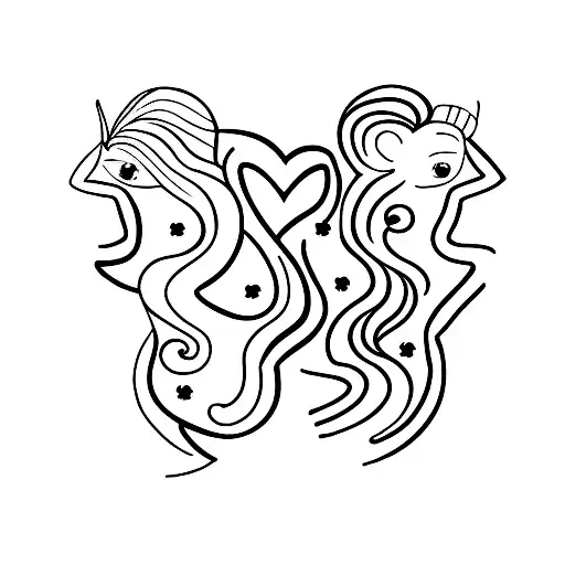 A minimalist tattoo of two puzzle pieces fitting together to represent your bond with your sister tattoo design idea