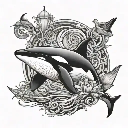 killer whale tattoo design idea