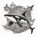 killer whale tattoo design idea