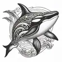 killer whale tattoo design idea