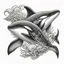 killer whale tattoo design idea