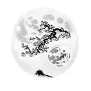 A dragon wrapped around a sakura tree with the Japanese imperial palace in the background and the moon above tattoo design idea