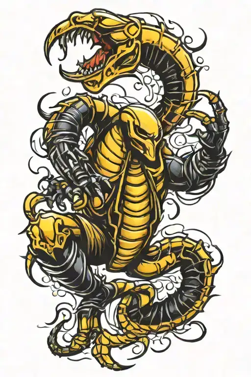 scorpion from mortal kombat  tattoo design idea
