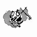 a skull and crossbones tattoo design idea