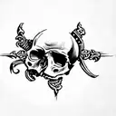 a skull and crossbones tattoo design idea