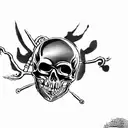 a skull and crossbones tattoo design idea