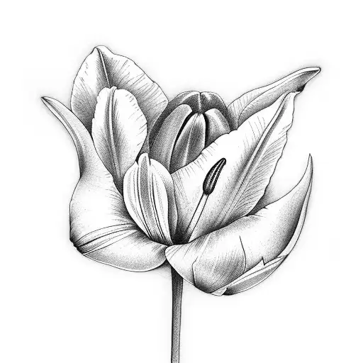 tulip, white lily and watt Le tattoo design idea