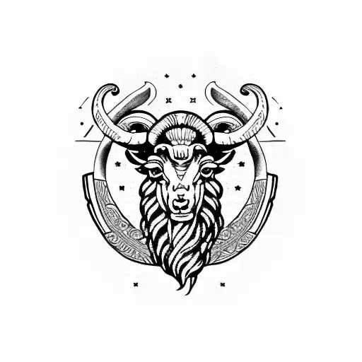 Aries Ram head tattoo design idea