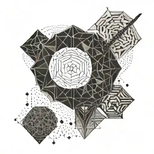 A geometric design incorporating the names Mara and Josie in a creative way tattoo design idea