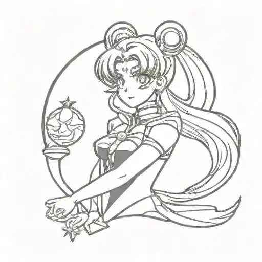 Sailor moon tattoo design idea