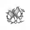 three acorns tattoo design idea
