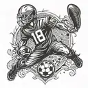 Football fan tattoo design idea