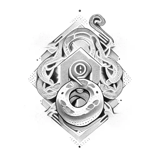 Trust no one written in bold, snake-inspired font tattoo design idea