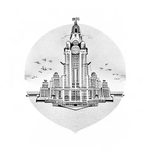 Liver building  tattoo design idea