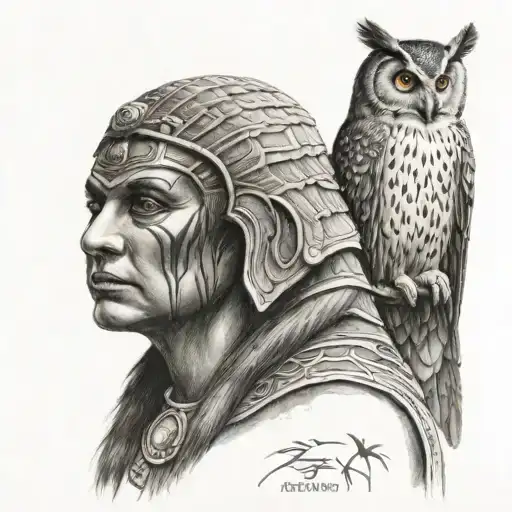 Cleopatra make tattoo to seasar  Cleopatra tattooing Caesar A Owl  tattoo design idea