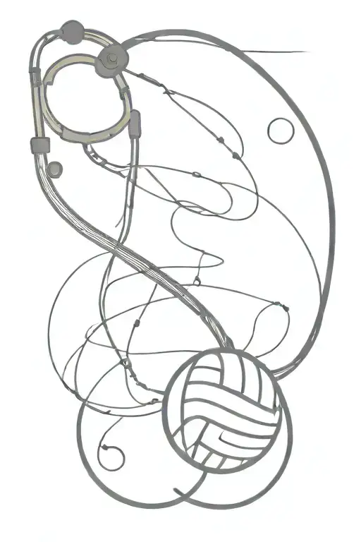 volleyball health stethoscope tattoo design idea