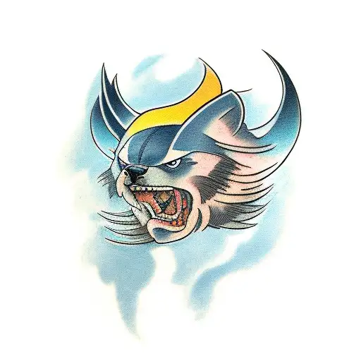 Wolverine animal tattoo design idea