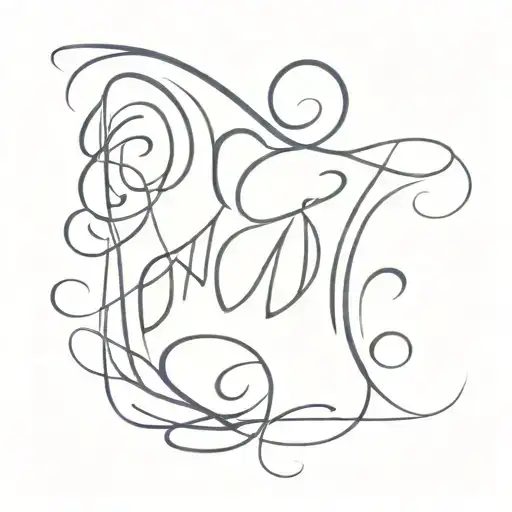 Calligraphy style lettering MN tattoo design idea