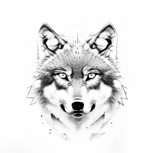 wolf eyes peering from shadow tattoo design idea