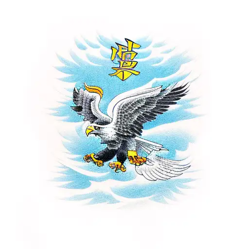 Flying Eagle Tattoo Design Black and White Animal Tattoo Digital Art - Etsy  Canada