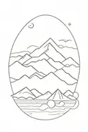 ocean and mountains tattoo design idea