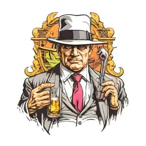 mafia boss tattoo design idea