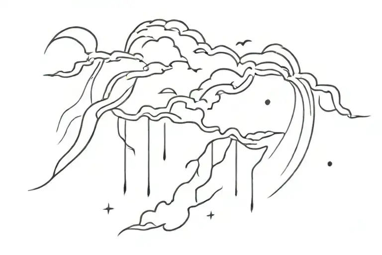 thunderstorm tattoo design idea