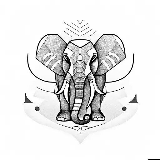 question mark shaped like elephant tattoo design idea