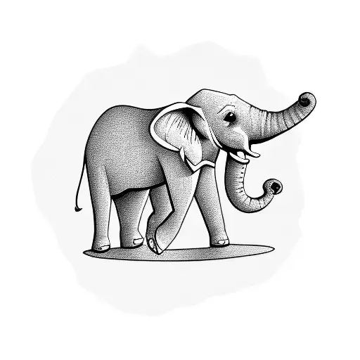 question mark elephant tattoo design idea