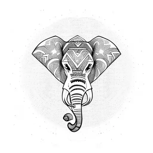 elephant shaped question mark tattoo design idea