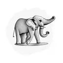 question mark elephant tattoo design idea