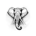 question mark elephant tattoo design idea