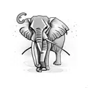 question mark elephant tattoo design idea