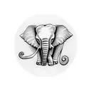 question mark elephant tattoo design idea