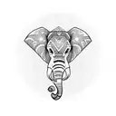 elephant shaped question mark tattoo design idea