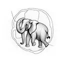 elephant shaped question mark tattoo design idea